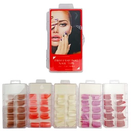 [549104G] Kit de uñas postizas de colores surtidos Professional Nail Tips *100 piezas
